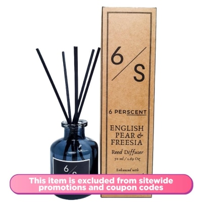 6 PERSCENT English Pear Reeds Diffuser + Essential Oil 50ml