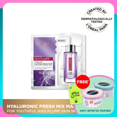 L'OREAL PARIS SKIN CARE Hyaluronic Acid Plumping Serum Fresh Mix Mask 1s