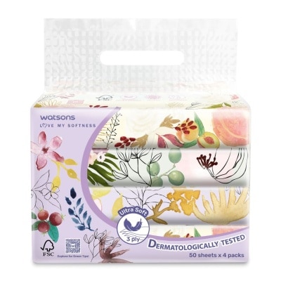 WATSONS X-flower Travel Tissues 3plyx50shtx4s