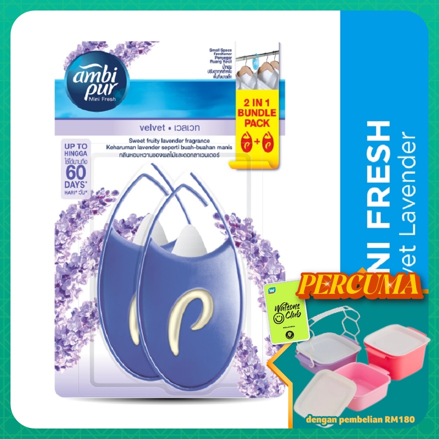 Mini Fresh Small Space Freshener Fresh Velvet 2x4.5ml