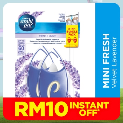AMBI PUR Mini Fresh Small Space Freshener Fresh Velvet 2x4.5ml