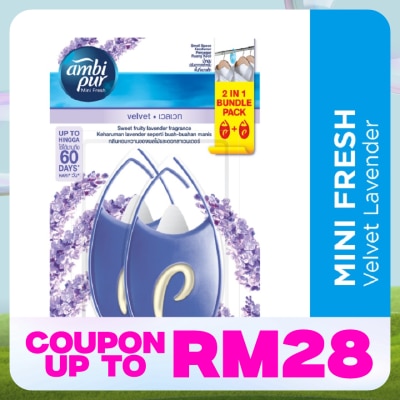 AMBI PUR Mini Fresh Small Space Freshener Fresh Velvet 2x4.5ml