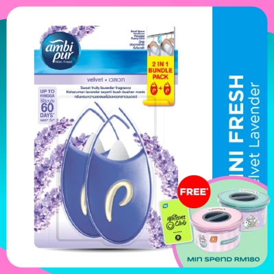 AMBI PUR Mini Fresh Small Space Freshener Fresh Velvet 2x4.5ml