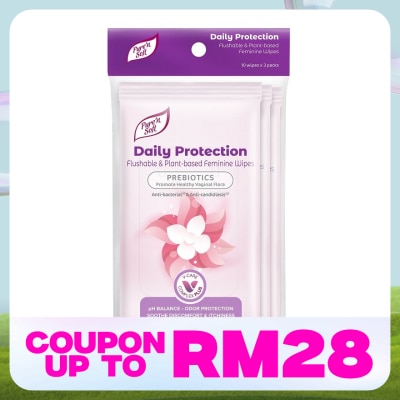 PURE'N SOFT Daily Protection Feminine Wipes 10s x 3pks