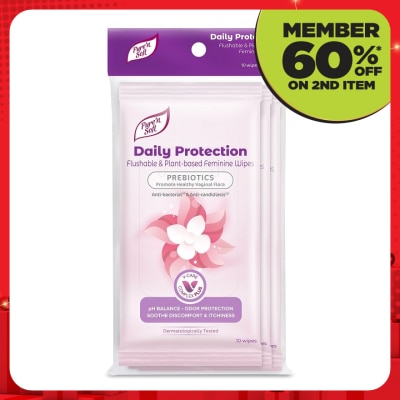 PURE'N SOFT Daily Protection Feminine Wipes 10s x 3pks