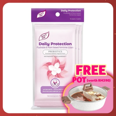 PURE'N SOFT Daily Protection Feminine Wipes 10s x 3pks