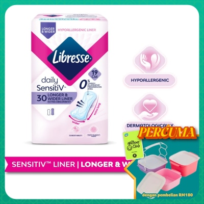 LIBRESSE - SensitiV Longer & Wider Slim Pantyliner 30s
