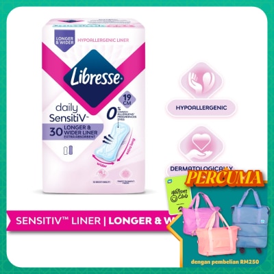 LIBRESSE SensitiV Longer & Wider Slim Pantyliner 30s