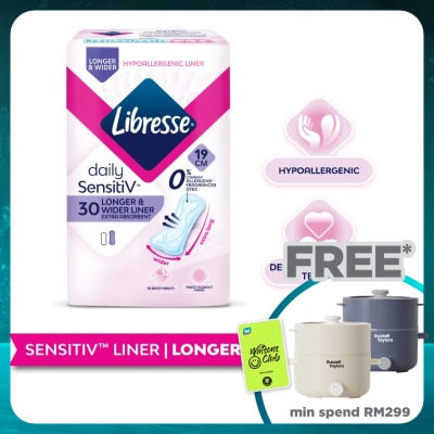 LIBRESSE SensitiV Longer & Wider Slim Pantyliner 30s