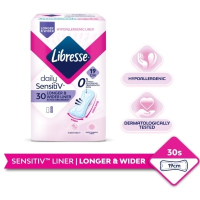 LIBRESSE SensitiV Longer & Wider Slim Pantyliner 30s