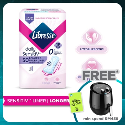 LIBRESSE SensitiV Longer & Wider Slim Pantyliner 30s