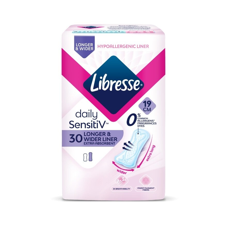 SensitiV Longer & Wider Slim Pantyliner 30s