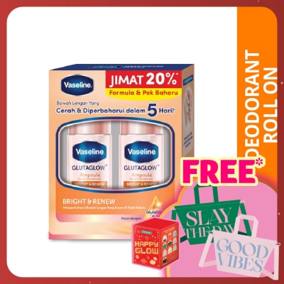 VASELINE Deo Roll On Bright & Renew Twinpack 2x45ml