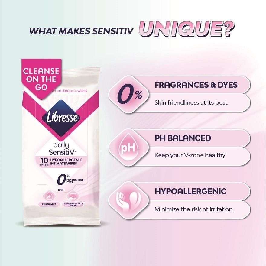 SensitiV Feminine Wipes 10s