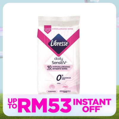 LIBRESSE SensitiV Feminine Wipes 10s