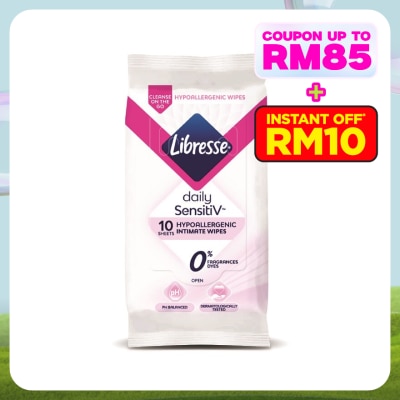 LIBRESSE SensitiV Feminine Wipes 10s