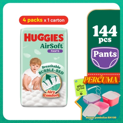 HUGGIES - AirSoft Pants Diapers L 36s (4 Packs) Breathable and soft diapers for baby