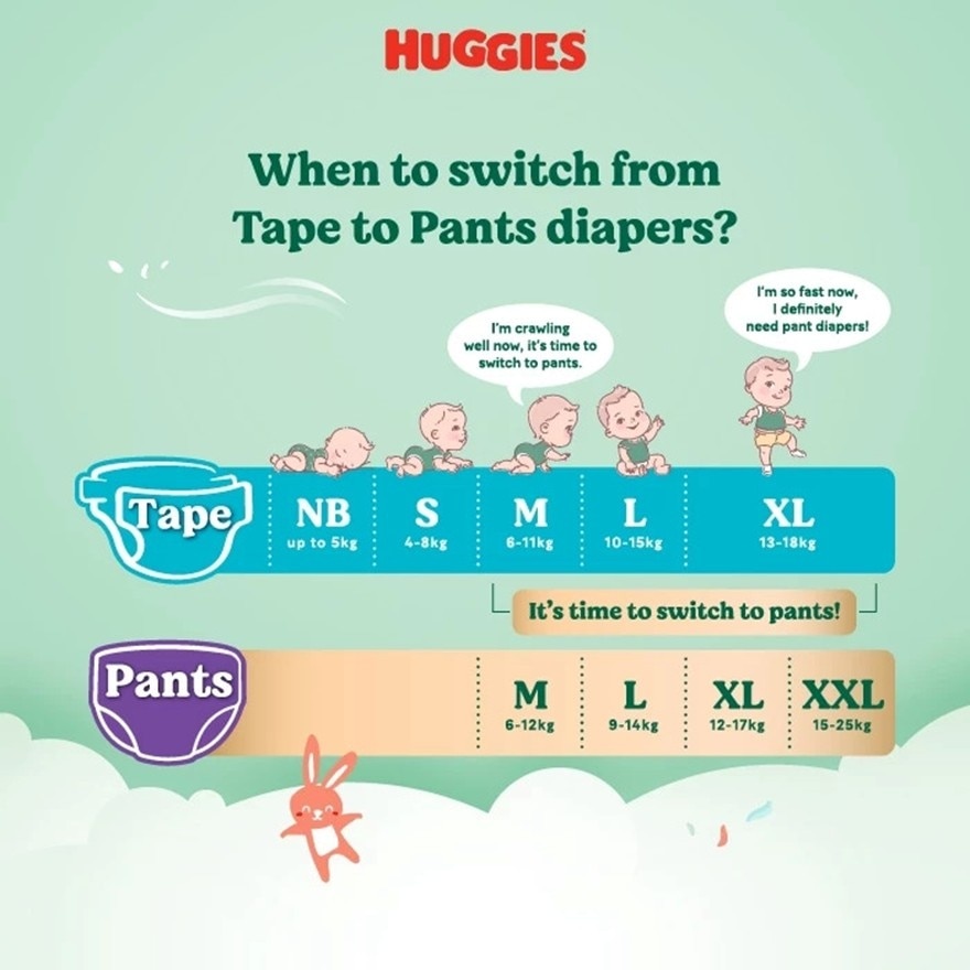 AirSoft Pants Diapers XL 30s (4 Packs) Breathable and soft diapers for baby