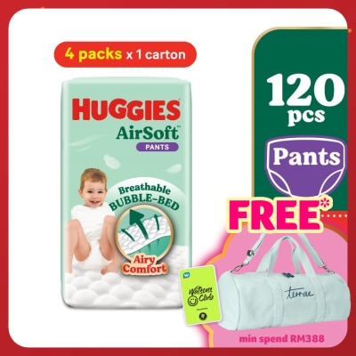 HUGGIES AirSoft Pants Diapers XL 30s (4 Packs) Breathable and soft diapers for baby