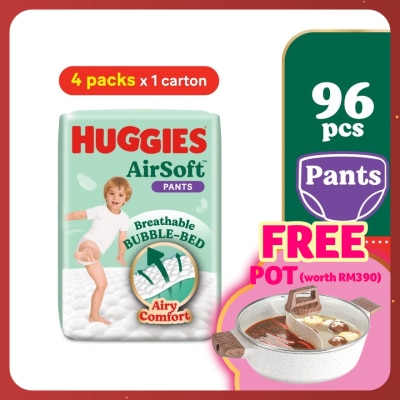 HUGGIES AirSoft Pants Diapers XXL 24s (4 Packs) Breathable and soft diapers for baby