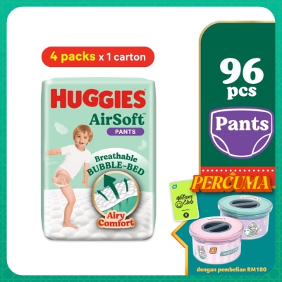 HUGGIES AirSoft Pants Diapers XXL 24s (4 Packs) Breathable and soft diapers for baby