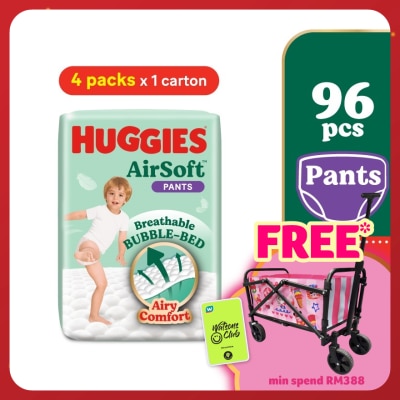 HUGGIES AirSoft Pants Diapers XXL 24s (4 Packs) Breathable and soft diapers for baby