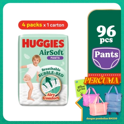 HUGGIES AirSoft Pants Diapers XXL 24s (4 Packs) Breathable and soft diapers for baby