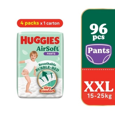 HUGGIES AirSoft Pants Diapers XXL 24s (4 Packs) Breathable and soft diapers for baby