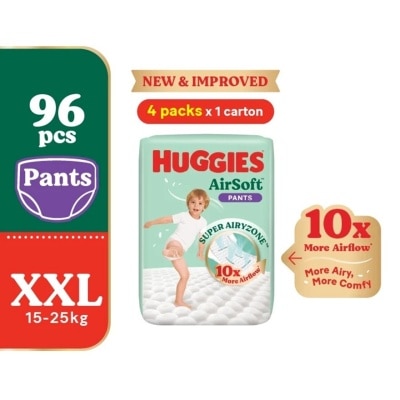HUGGIES - AirSoft Pants Diapers XXL 24s (4 Packs) Breathable and soft diapers for baby
