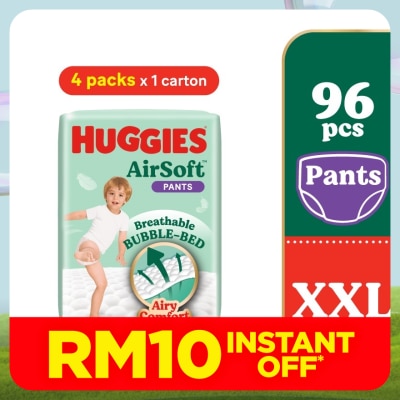 HUGGIES AirSoft Pants Diapers XXL 24s (4 Packs) Breathable and soft diapers for baby