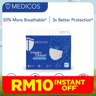 MEDICOS 4ply Hydrocharge Regular Fit Swiss White 50's