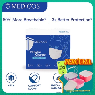 MEDICOS - 4ply Hydrocharge Regular Fit Swiss White 50's