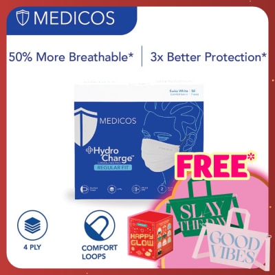 MEDICOS 4ply Hydrocharge Regular Fit Swiss White 50's