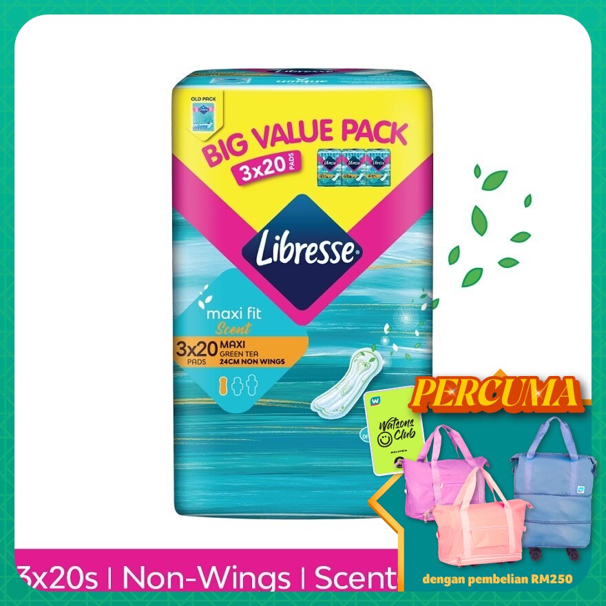 Green Tea Maxi Non Wing 24cm 3x20s