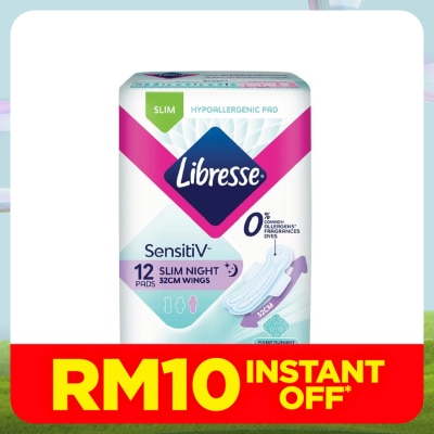 LIBRESSE SensitiV Slim Night Wing 32cm 12s