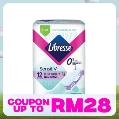 LIBRESSE SensitiV Slim Night Wing 32cm 12s
