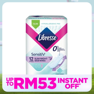 LIBRESSE SensitiV Slim Night Wing 32cm 12s