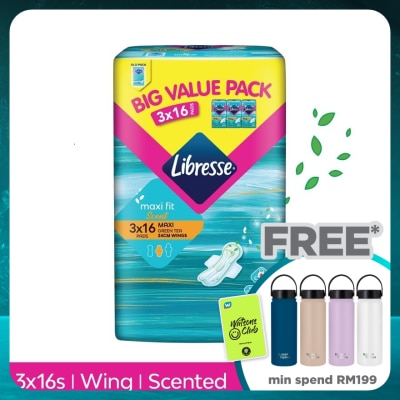 LIBRESSE Green Tea Maxi Wing 24cm 3x16s