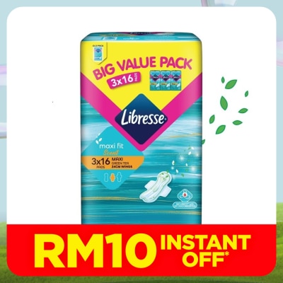 LIBRESSE Green Tea Maxi Wing 24cm 3x16s