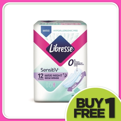 LIBRESSE SensitiV Maxi Night Wing 32cm 12s