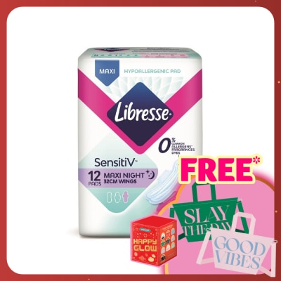 LIBRESSE SensitiV Maxi Night Wing 32cm 12s