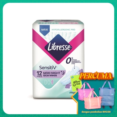 LIBRESSE SensitiV Maxi Night Wing 32cm 12s