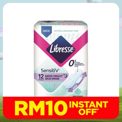 LIBRESSE SensitiV Maxi Night Wing 32cm 12s
