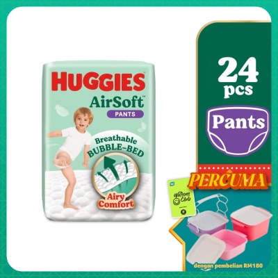 HUGGIES - AirSoft Pants Diapers XXL 24s Breathable and soft diapers for baby