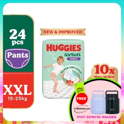 HUGGIES - AirSoft Pants Diapers XXL 24s Breathable and soft diapers for baby