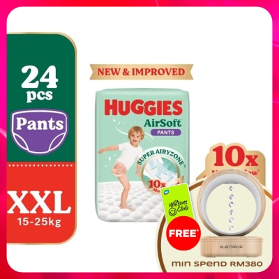 HUGGIES - AirSoft Pants Diapers XXL 24s Breathable and soft diapers for baby