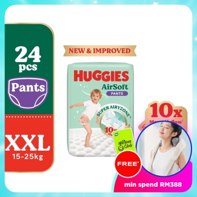 HUGGIES - AirSoft Pants Diapers XXL 24s Breathable and soft diapers for baby
