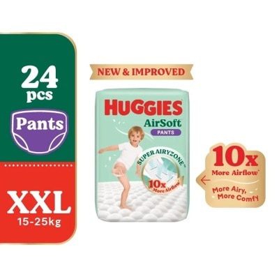 HUGGIES - AirSoft Pants Diapers XXL 24s Breathable and soft diapers for baby