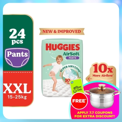 HUGGIES - AirSoft Pants Diapers XXL 24s Breathable and soft diapers for baby