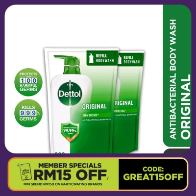 DETTOL Body Wash Original Refill Value Pack 800ml x2
